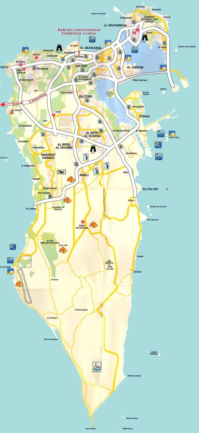 bahreyn turist haritasi